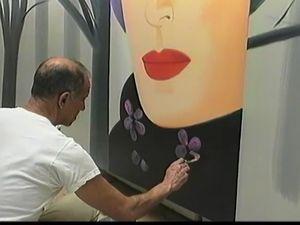 Take a glance at Alex Katz painting January III (6 × 14-foot) in five hours