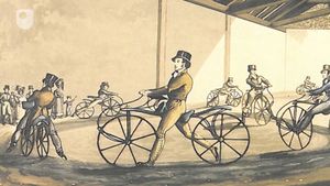 Trace the history of bicycles, the designs, the boom in the cycling industry, and how racing became an integral part