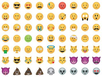 Set of emoticon. Smile icon set.