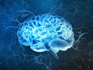 Illustration showing electrical activity of the human brain