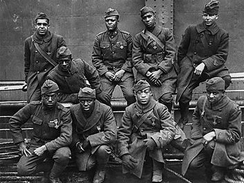 Some of the African-American men of the 369th (15th New York) who won France's Croix de Guerre for gallantry in action, 1919. (World War I, Harlem Hellfighters)
