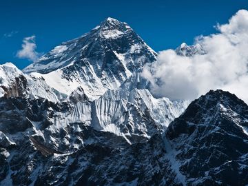 Mount Everest (Mt. Everest, mountains, Himalayas).