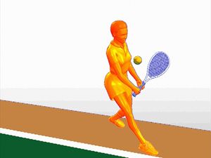 Examine the coordination between the tennis athlete's hips and shoulders to execute a two-handed backhand