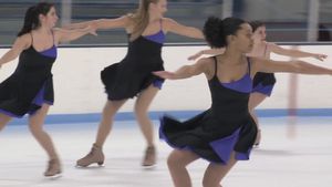 Watch the Northwestern University women's synchronized skating team practicing