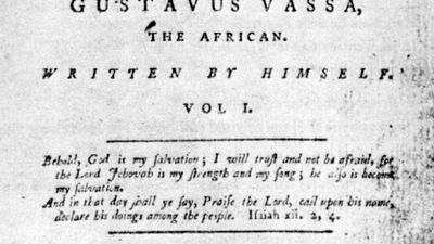 title page of Olaudah Equiano's autobiography