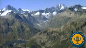 Fly over the Alps to behold the Wipp Valley at the Europabrücke and the Aletsch Glacier
